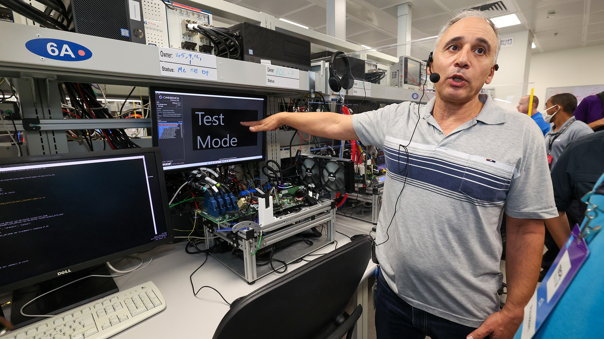 Intel's gaming performance testing area in its IDC facility.