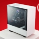 NZXT Streaming Plus BLD Kit three quarter shot on red.