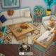 The Sims 5 in development screenshot - A livingroom with several objects selected