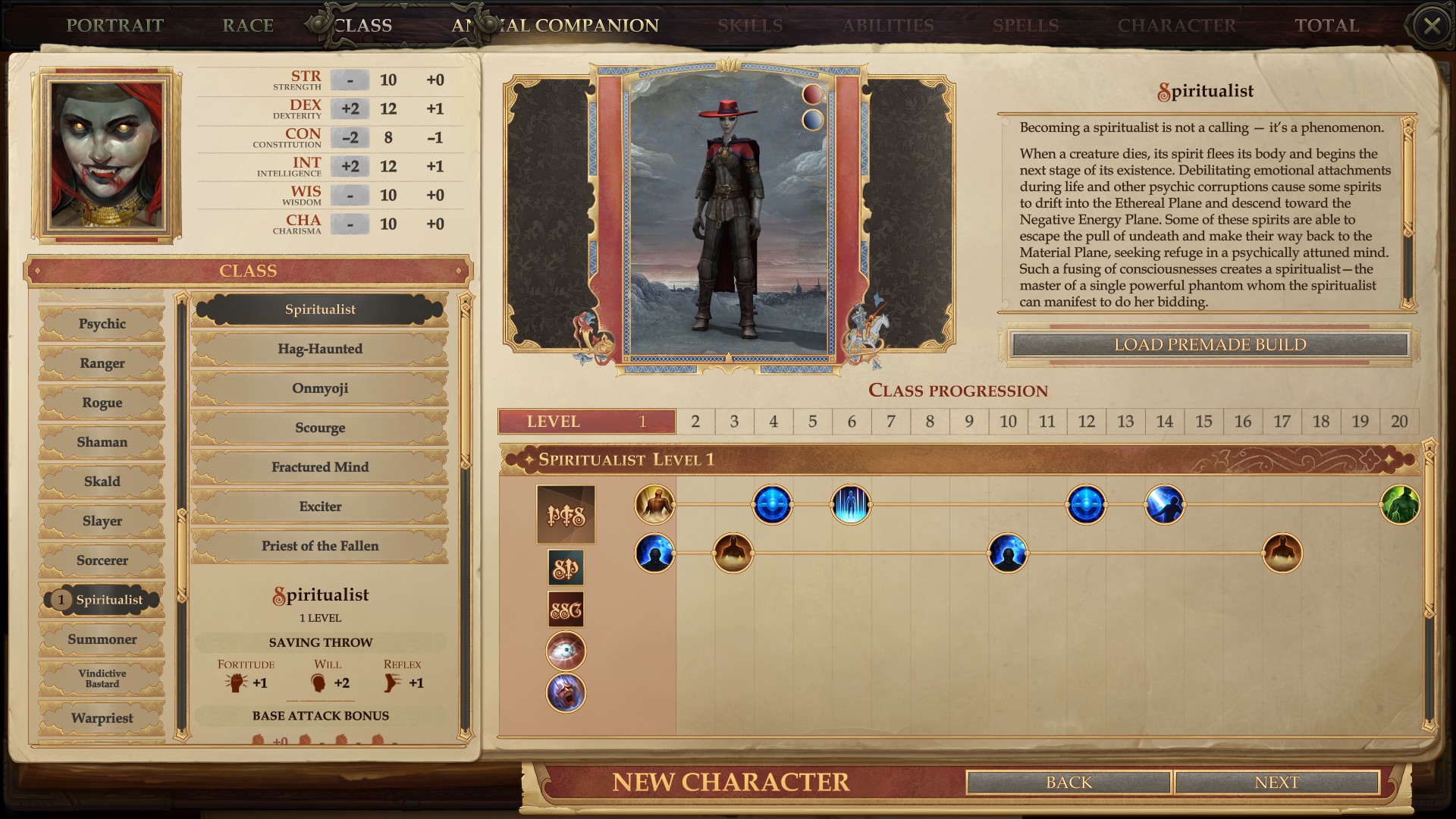 The Spiritualist class from Call of the Wild, one of the best Pathfinder: Kingmaker mods