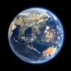 Earth seen from space 3D rendering