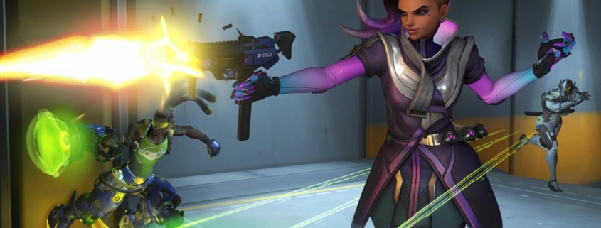 Lucio, Sombra and Genji shooting off-screen.