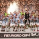 Argentina lifting the world cup.