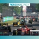 F1 Manager gameplay screen showing cars racing