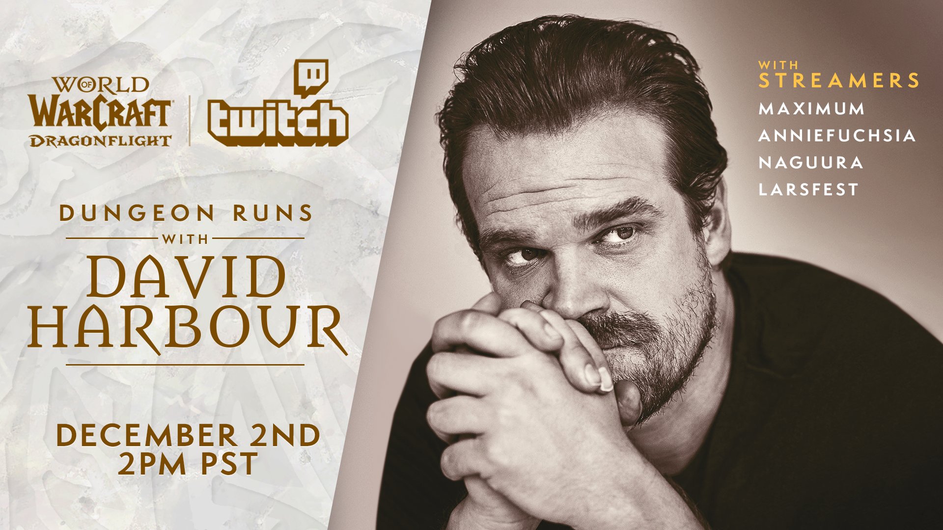 David Harbour streams World of Warcraft: Dragonflight