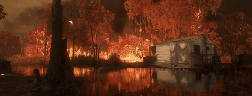 For a limited time, Hunt: Showdown's map is literally on fire