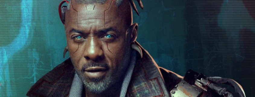 Artist depiction of Idris Elba in Cyberpunk 2077