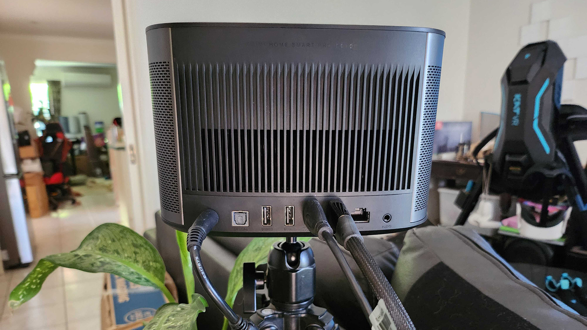 Xgimi Horizon Pro projector setup in house.