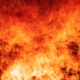 A close-up of a fire.