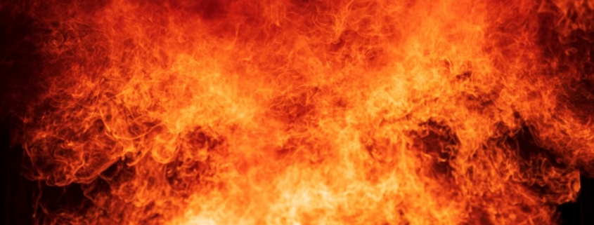 A close-up of a fire.