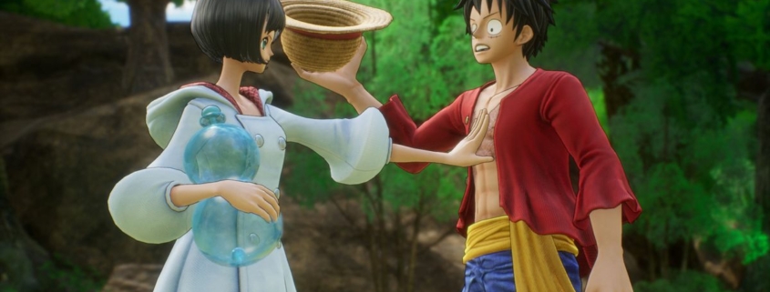 One Piece Odyssey outfits - Luffy holding his hat