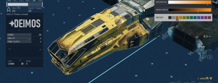 Starfield ship customization menu