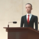 Dall E impression of what a robot lawyer would look like in court.