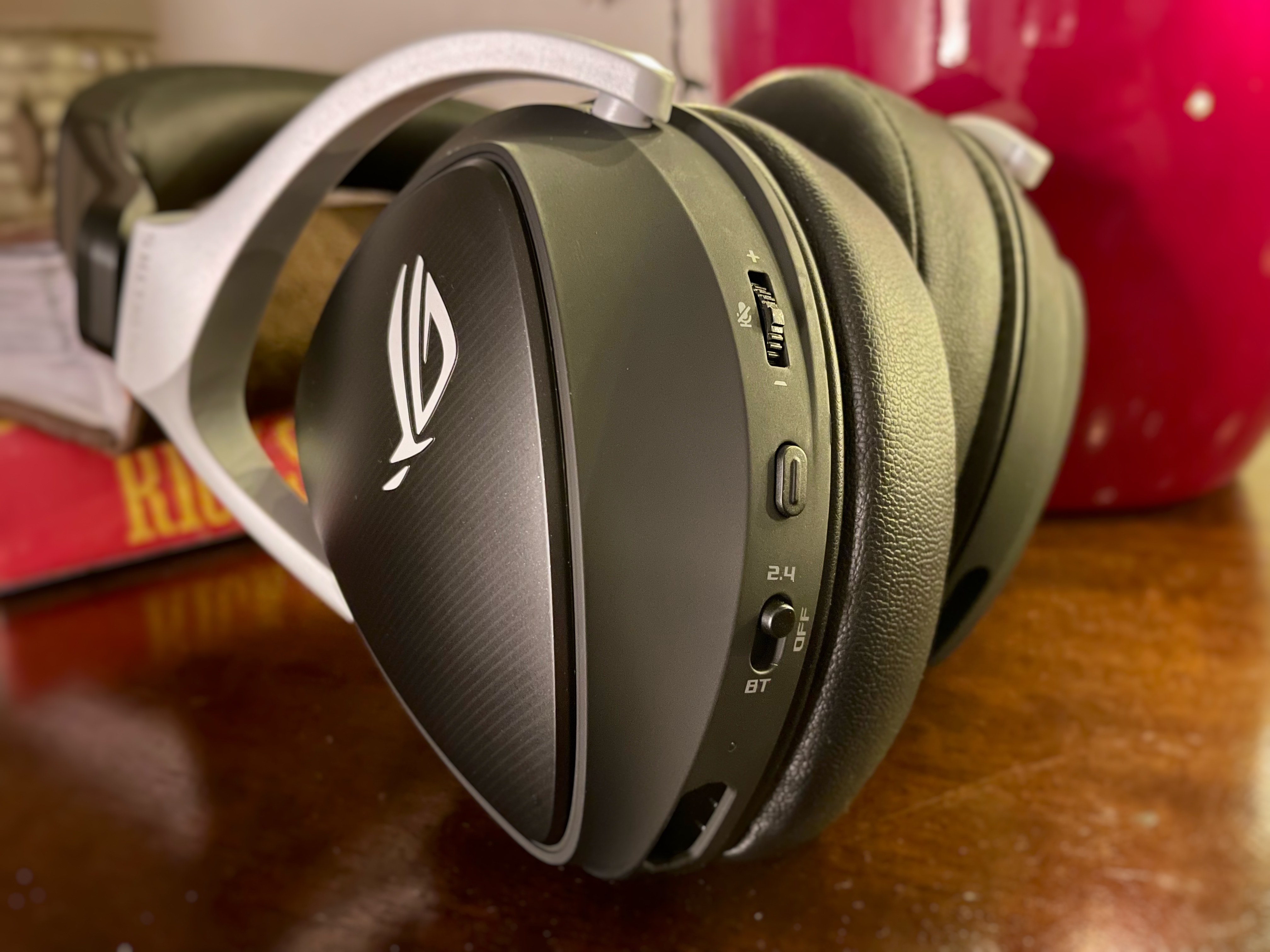 The ROG Delta S Wireless gaming headset underside.