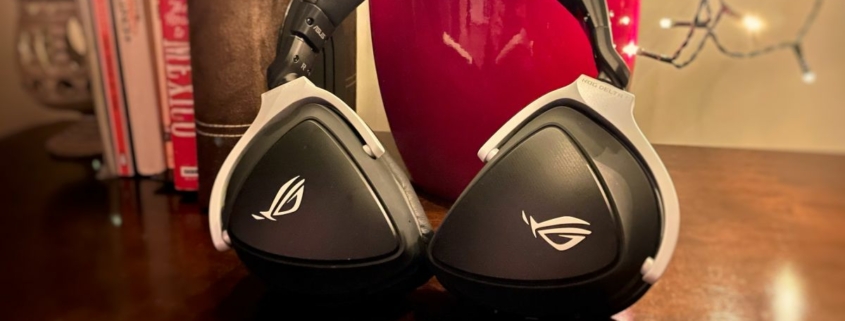 The Asus ROG Delta S wireless gaming headset front on.