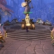 WoW Innovating the Engine - the Maiden of Inspiration is standing on a circular platform with a statue behind her