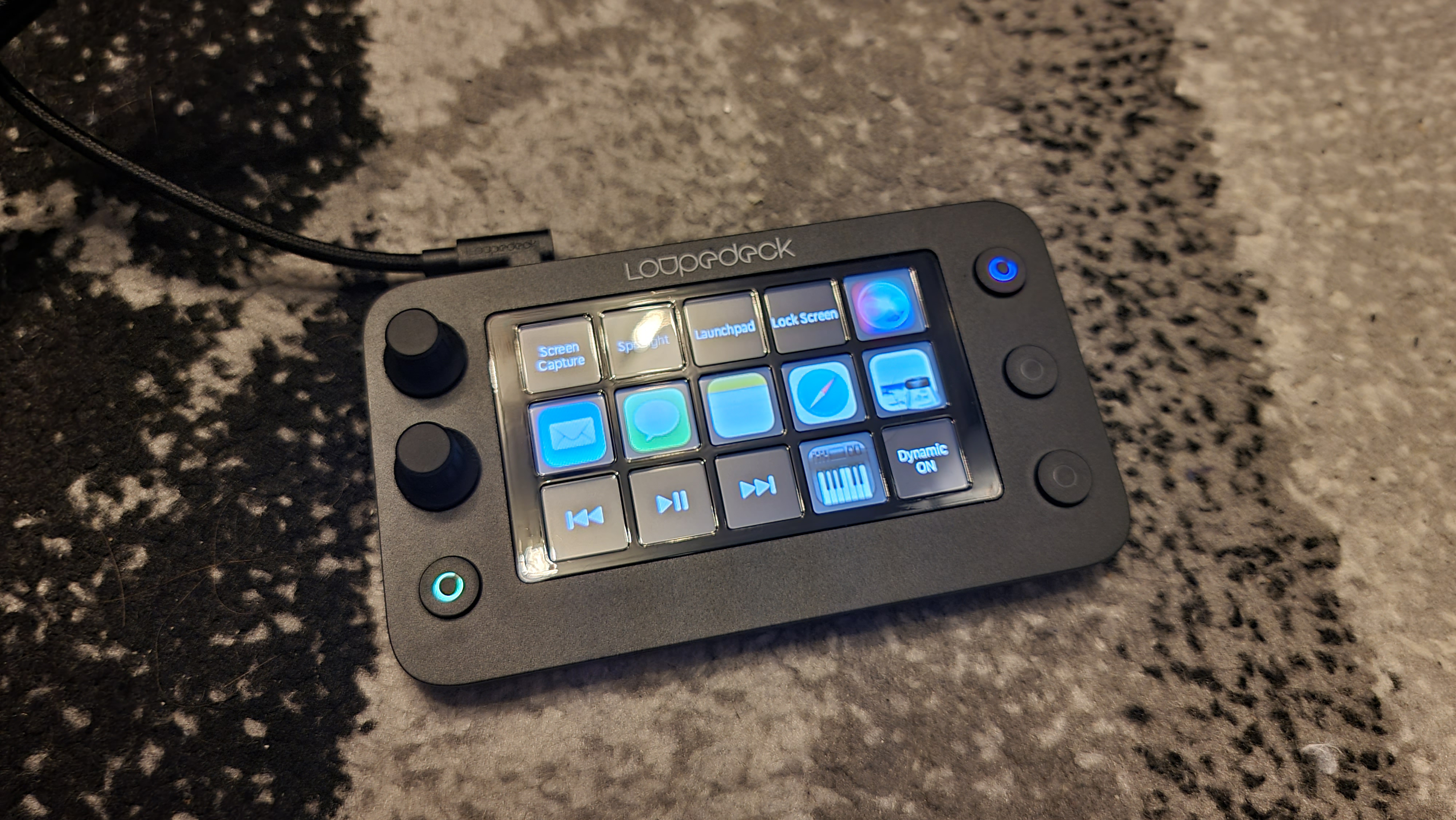 Loupedeck Live S set up on a countertop.