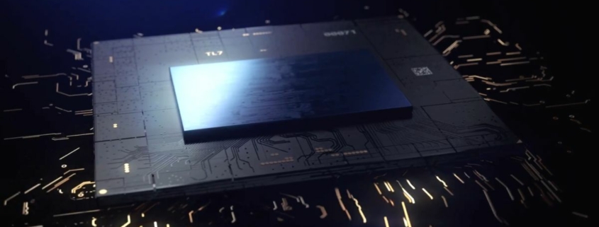 Shot of the Arc Alchemist GPU from the reveal video.