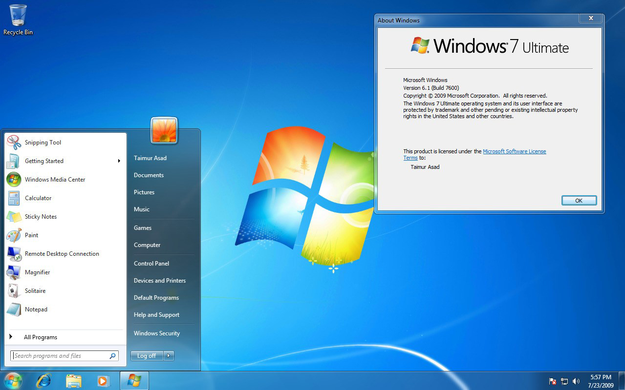 Windows 7 desktop