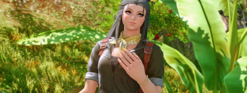 A grey-haired Viera in Island Sanctuary