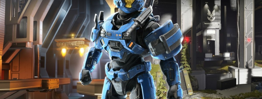 Halo spartan posing moodily.