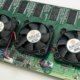 A Voodoo 5 6000 graphics card with fans covering chips