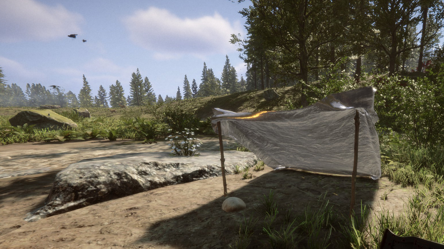 A simple shelter on a beach