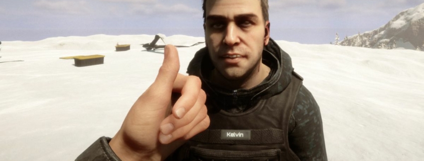 Survival game man giving a thumbs up to a guy