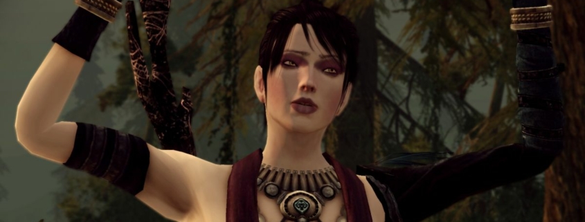 Dragon Age: Origins - Morrigan holds up her hands in exasperation