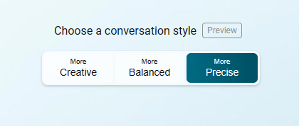 Bing conversation style