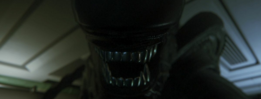 A xenomorph reveals its teeth