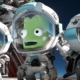 Kerbal Space Program 2 — A trio of Kerbal astronauts emerge from their lunar lander to gaze with a kind of vacant awe at the wonder of space.