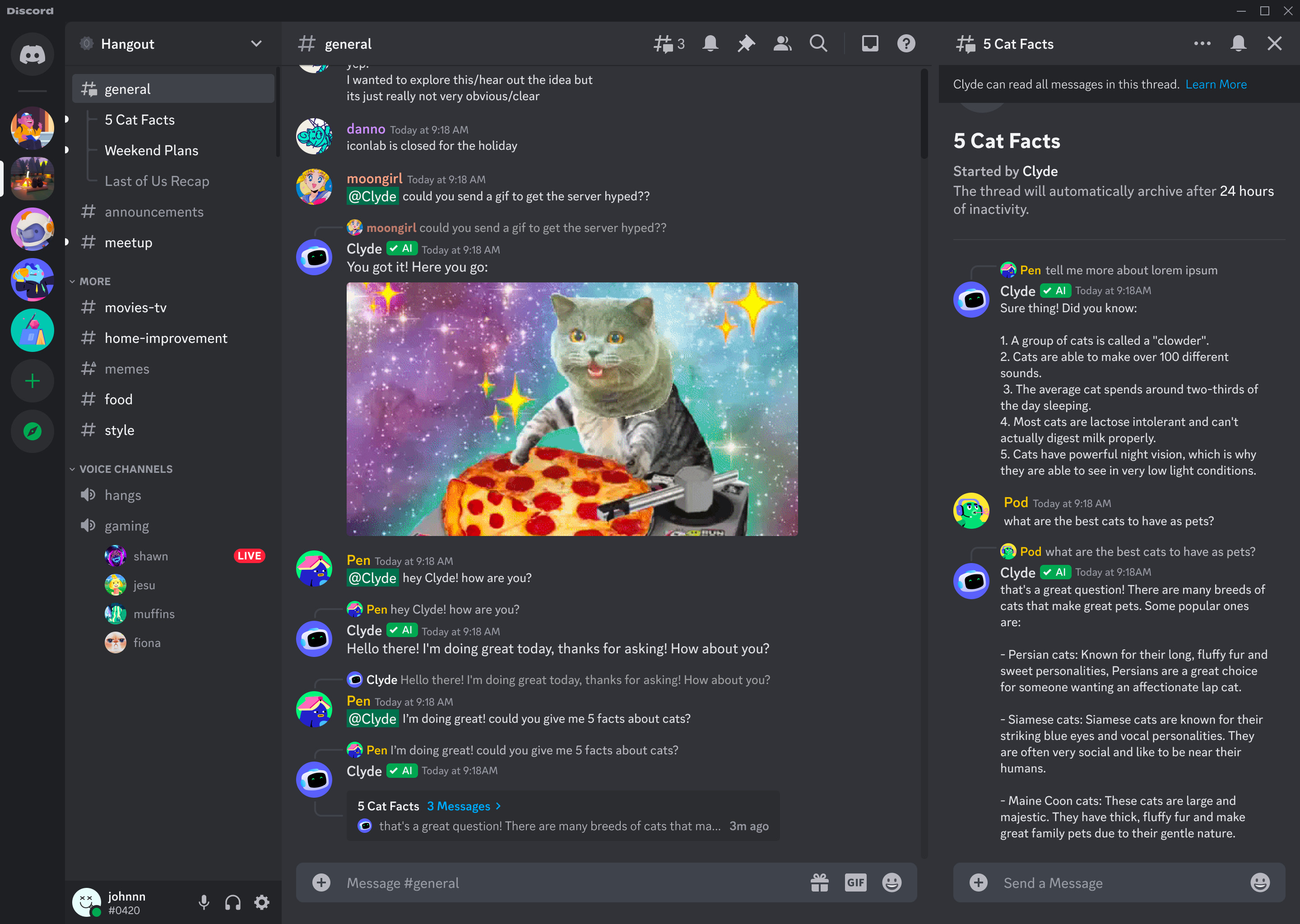 Discord AI chatbot