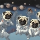 Image of pugs in space made with Stable Diffusion