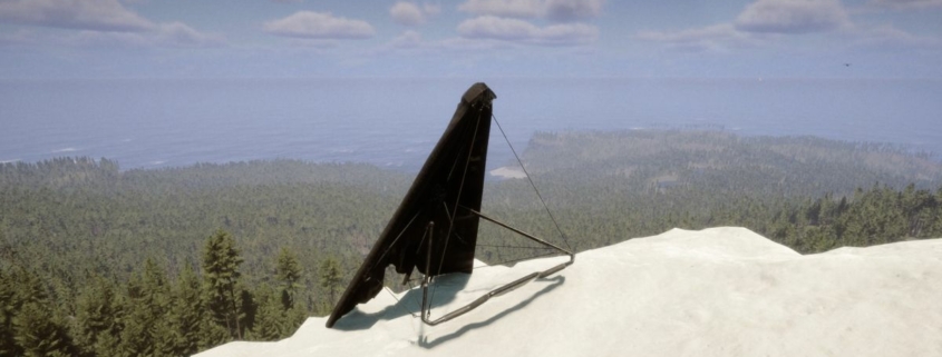 Sons of the Forest hang glider location on a cliff