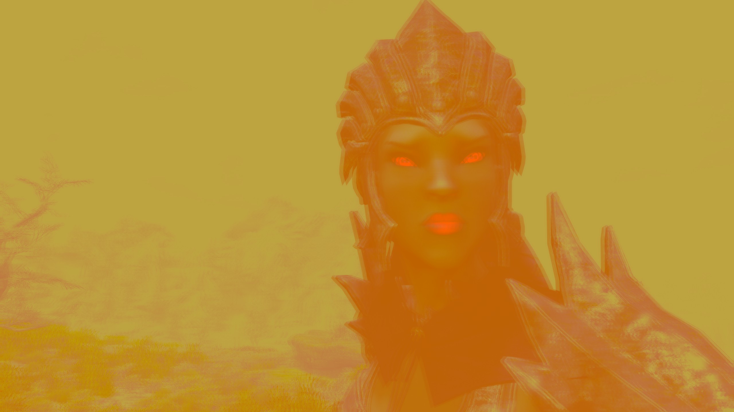 An oversaturated dark elf, via the Skyrim on Skooma mod