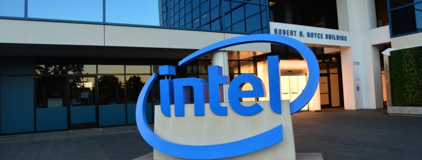 Intel Robert Noyce Building sign and entrance