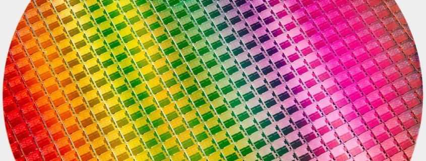 Some rainbow wafer up close