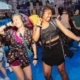 Concert goers dancing at the Silent Disco dance party at Lincoln Center, New York City on Saturday, July 1, 2023.