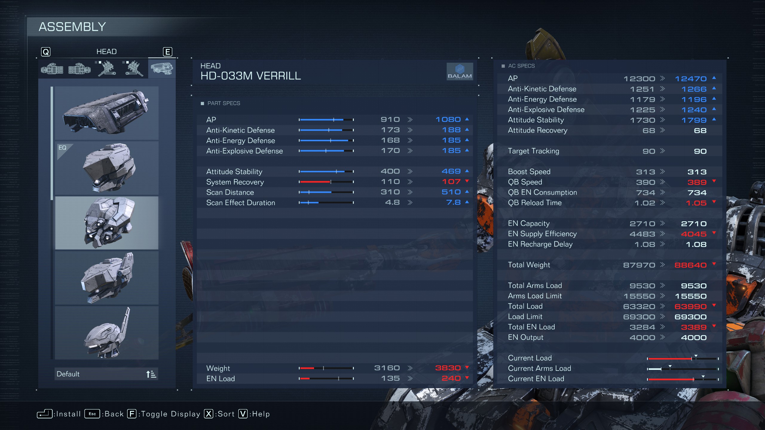 Armored Core 6 tips guide: Scan distance on head parts