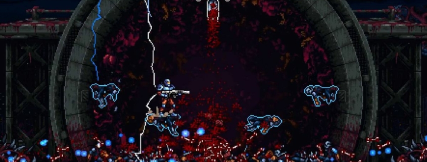 In Iron Meat, the protagonist stands on a human corpse as it