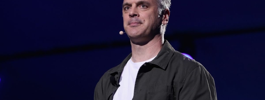 Pete Hines, Vice President of Bethesda Softworks, speaks during the Bethesda E3 conference at the Event Deck at LA Live on June 10, 2018 in Los Angeles, California. The E3 Game Conference begins on Tuesday June 12. (Photo by Christian Petersen/Getty Images)