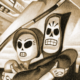 Grim Fandango characters looking shocked.