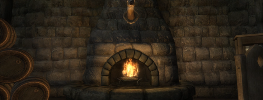 in-game fireplace in Oblivion