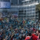 A crowd outside of BlizzCon 2023 at the Anaheim Convention Center.