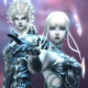 An image of two imposing figures - one female, one male - from the Omega Protocol, an ultimate in Final Fantasy 14.