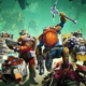 Deep Rock Galactic art - four dwarves standing side by side