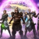 Last Epoch key art with five characters representing each class standing in front of a portal