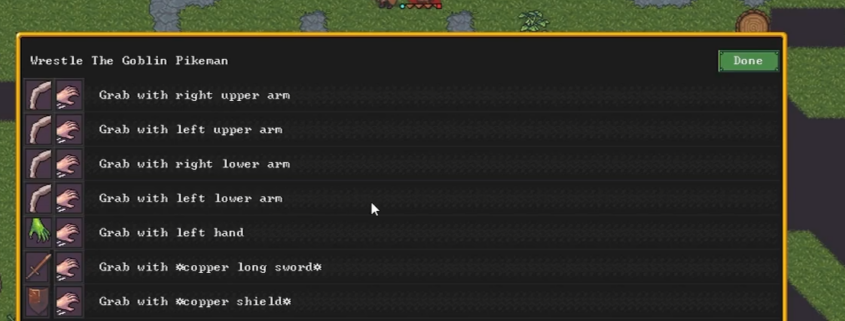 Dwarf Fortress adventure mode preview shows off menu for grabbing enemies by their teeth