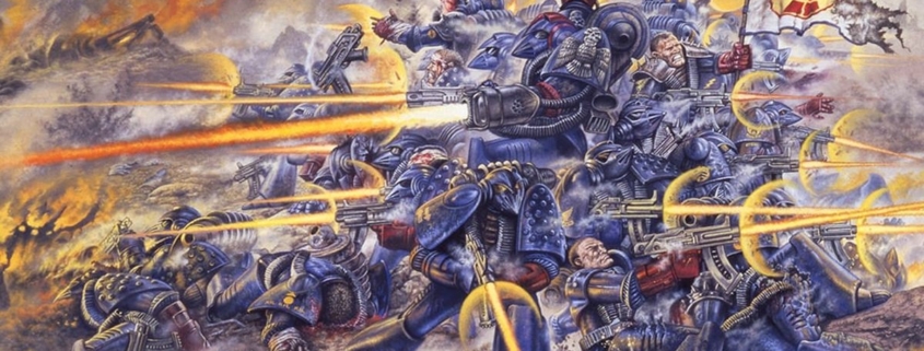 The last stand of a group of Crimson Fists space marines